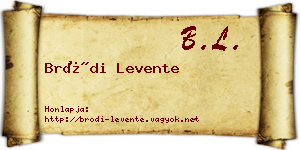 Bródi Levente névjegykártya